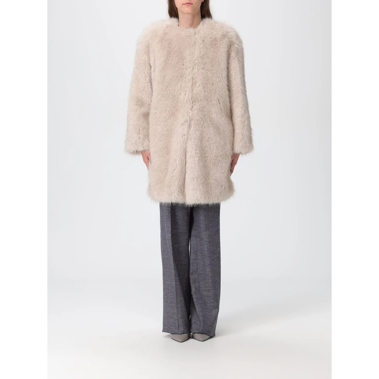 Fur Coat Woman color Beige (2526456012600002)