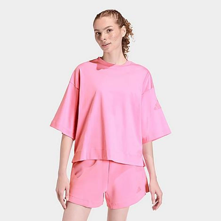 adidas Women's Sportswear Soft Lux Loose T-Shirt in St Tropic Bloom Size: XS