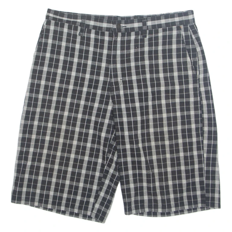 DICKIES Mens Chino Shorts Black Check L W36