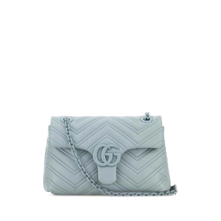 Light Blue Nappa Leather Small Gg Marmont Shoulder Bag Articblartbartb Calf Skin Borse A Tracolla