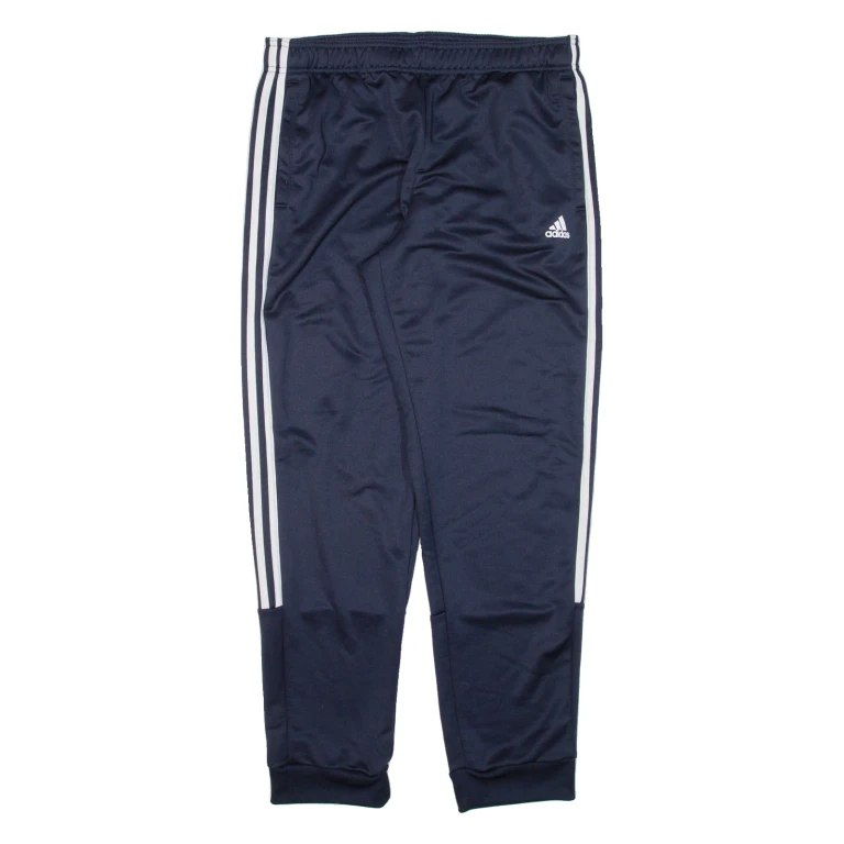 ADIDAS Mens Track Pants Blue Tapered L W32 L30