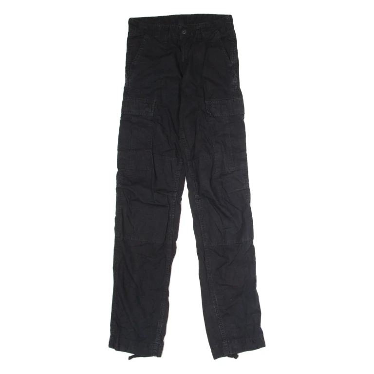 CARHARTT WIP Cargo Mens Canvas Trousers Black Regular Straight W26 L34