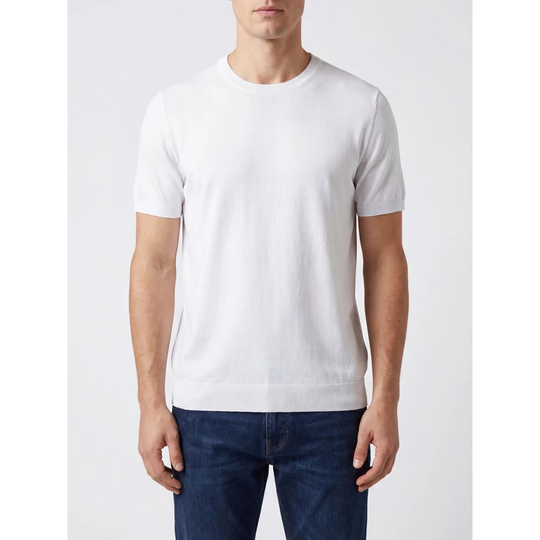 Short-Sleeved Cotton Crewneck Jumper (S6K3034211)