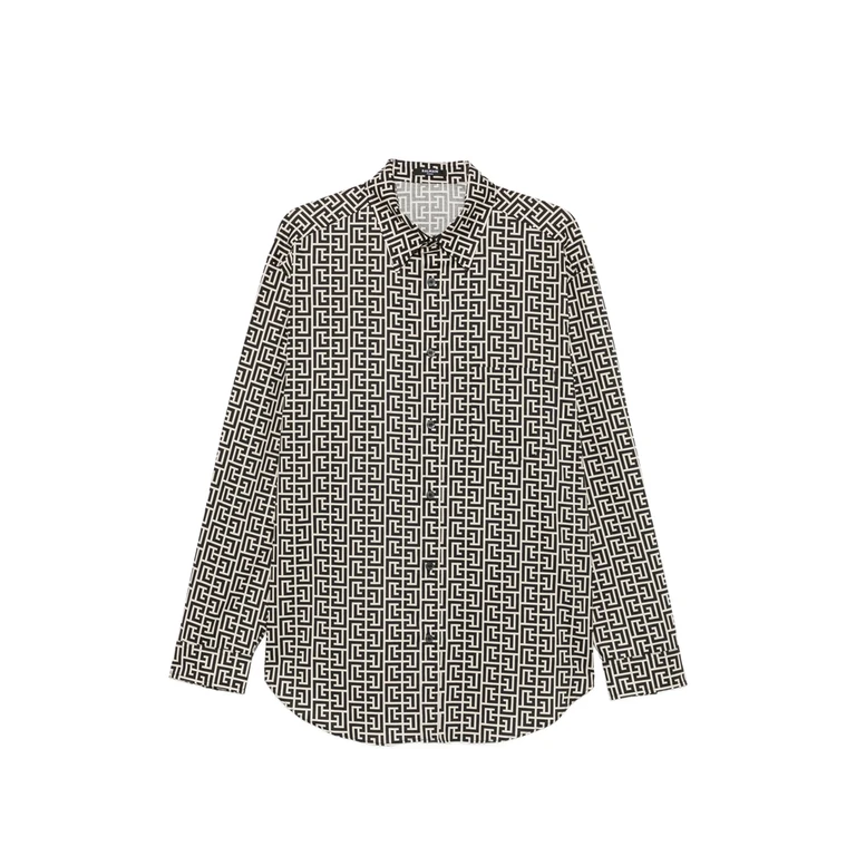 Monogram-print Button-down Shirt