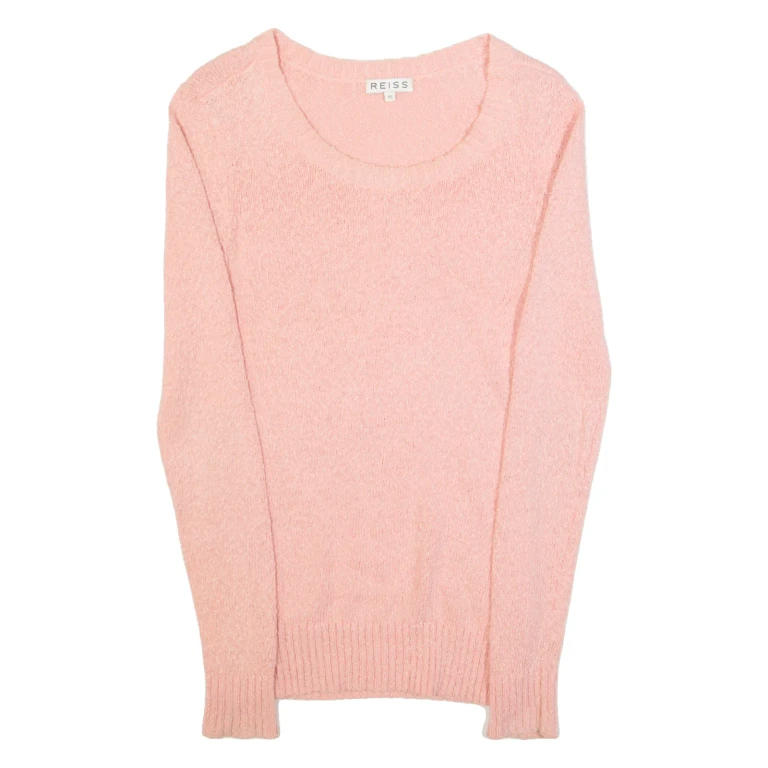 REISS Womens Jumper Pink Tight Knit XS