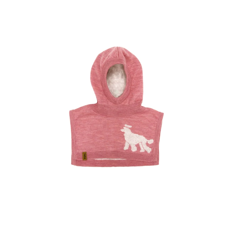 Pink Merino Wool Kids Balaclava - 2-6 years