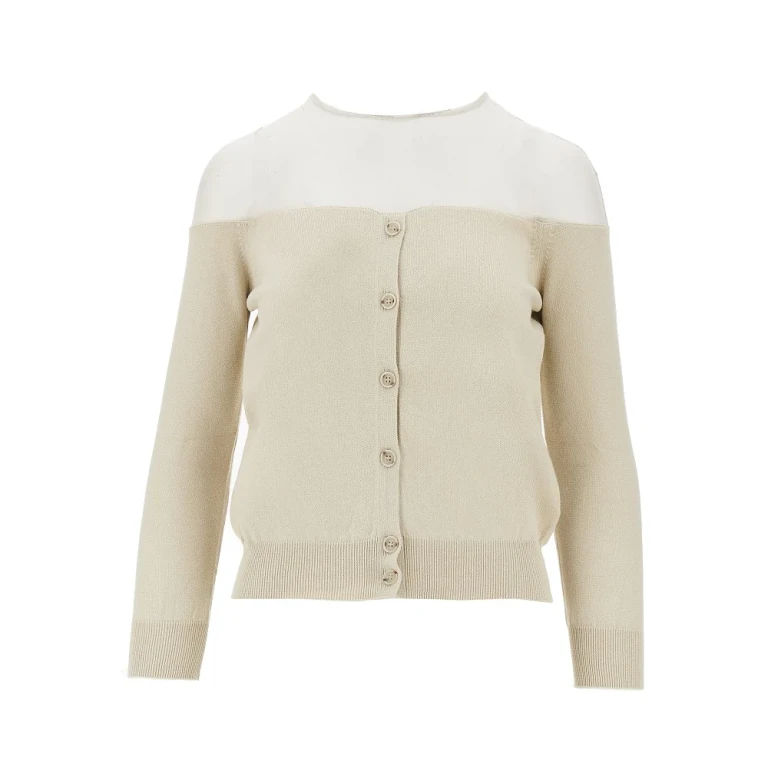 MM6 Knitted cardigan with mesh inserts Woman S