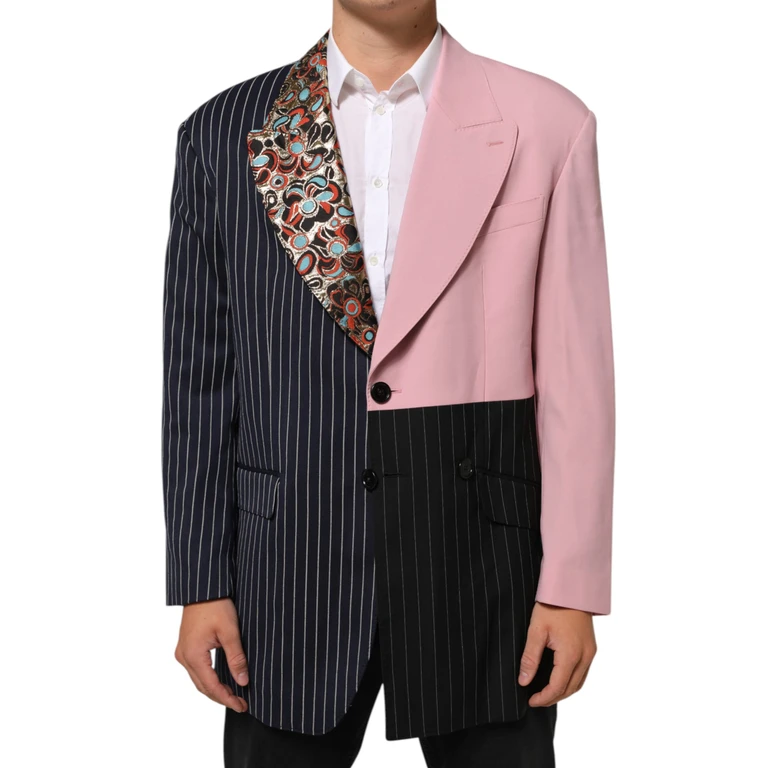 Dolce & Gabbana Multicolor Patchwork Single Breasted Jacket Blazer Pl+vi+wo+wv Clothing - Men