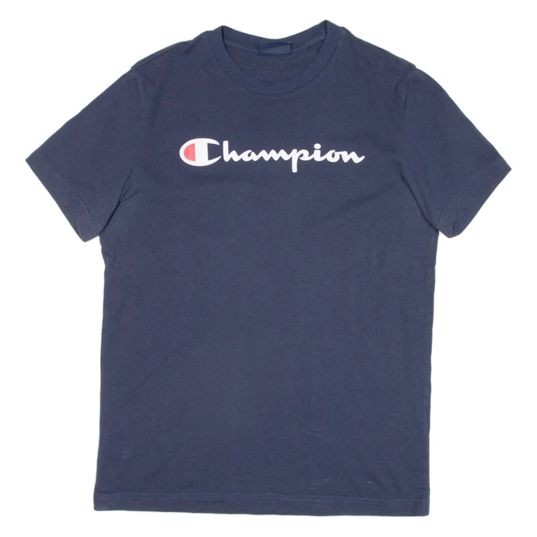 CHAMPION Mens T-Shirt Blue S