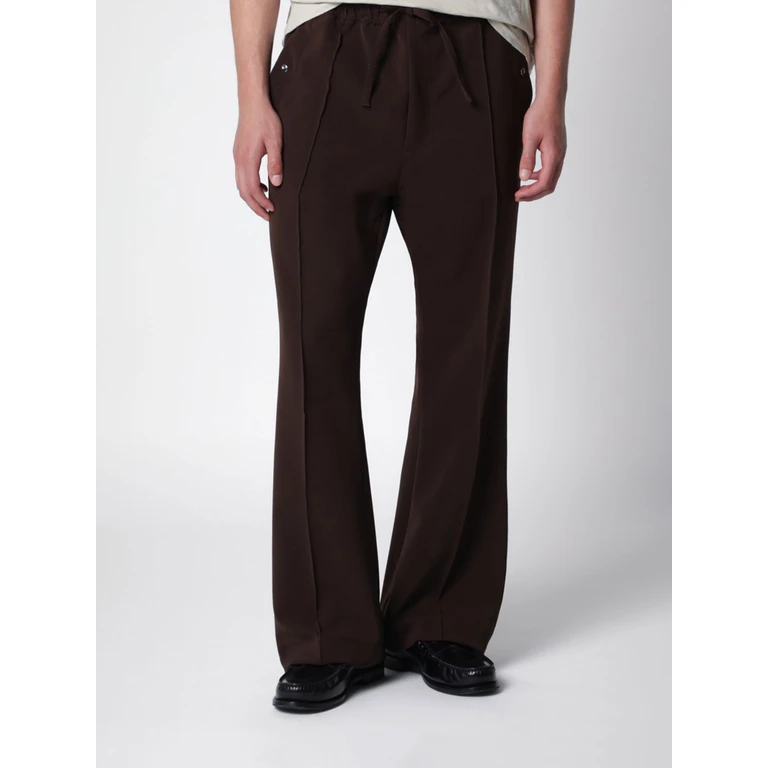 Flared Stretch Technical Fabric Trousers with Elasticated Waist (SX224BR)
