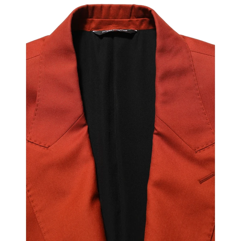Dolce & Gabbana Red Cashmere Single Breasted Blazer Jacket Silk Clothing - Men