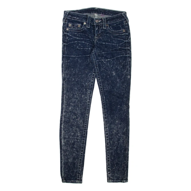 TRUE RELIGION Womens Jeans Blue Slim Skinny Acid Wash W27 L31
