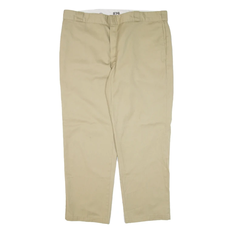 DICKIES 874 Workwear Mens Trousers Beige Regular Straight W42 L30
