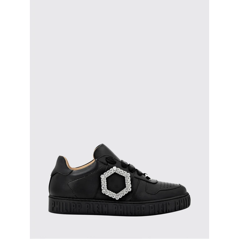 Smooth Leather Low-Top Trainers with Jewelled Buckle (FACSWSC2691PLE075N0202)