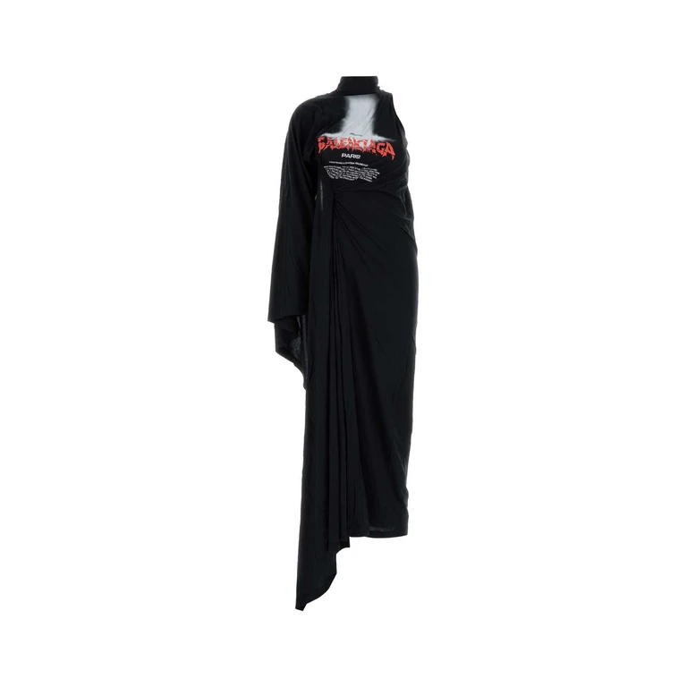 Balenciaga Black Cotton Dress Exterior: Abiti - Women