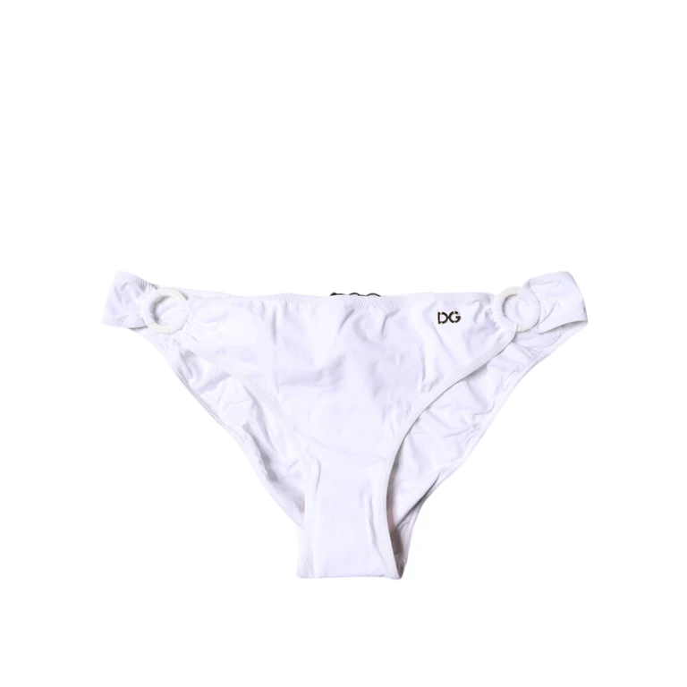 Dolce & Gabbana White Nylon Beachwear Bikini Bottom Swimwear Elastane Clothing - Women