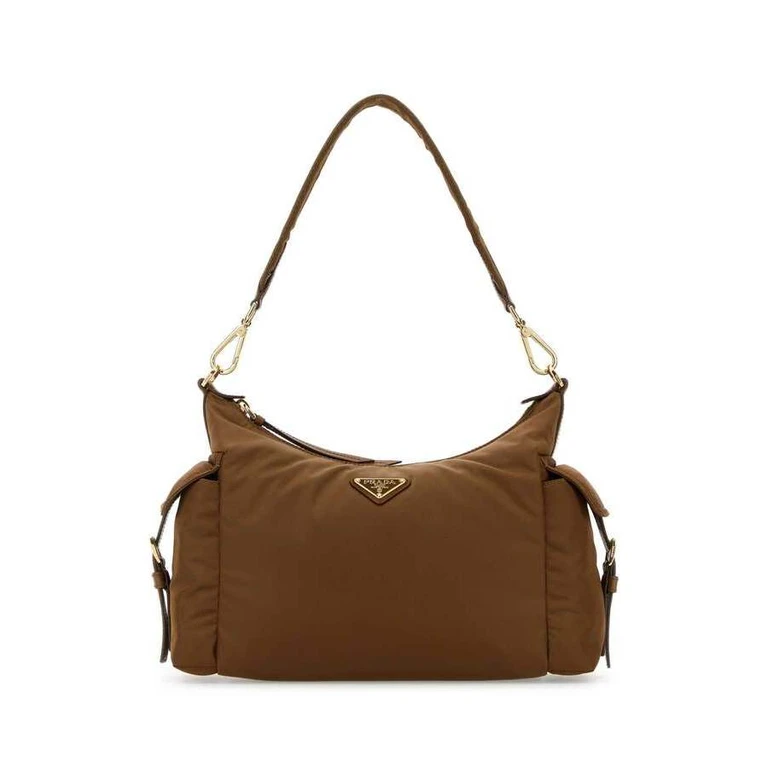 Camel Re-Nylon Shoulder Bag Brandy Poliammidericiclata-vitello Borse A Mano