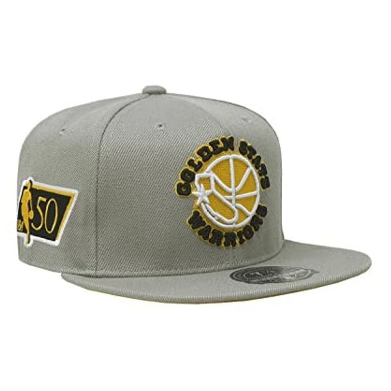 Men's NBA Sunny Gray Fitted Hwc Warriors Fitted Caps