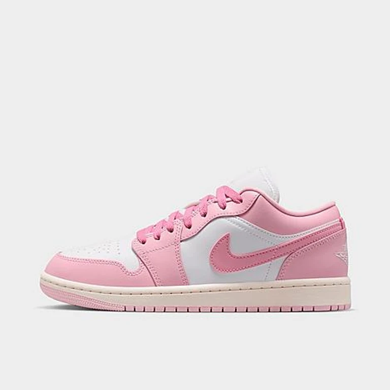 Jordan Women's Air Retro 1 Low Casual Shoes in Iced Carmine/Elemental Pink/Sail Size: 5.0