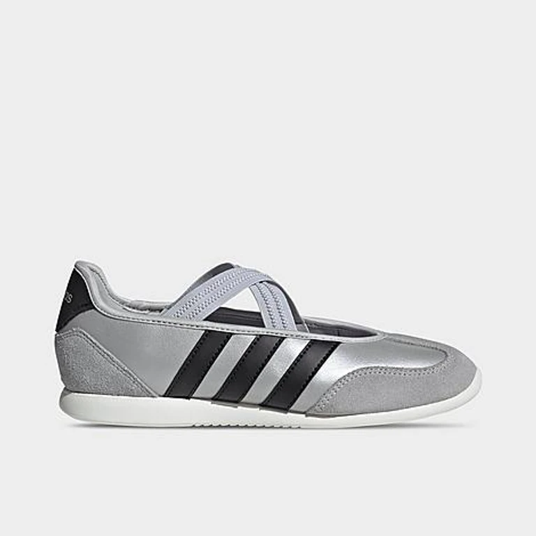 adidas Women's Barreda Mary Jane Casual Shoes in Silver Metallic/Core Black/Off White Size: 5.0