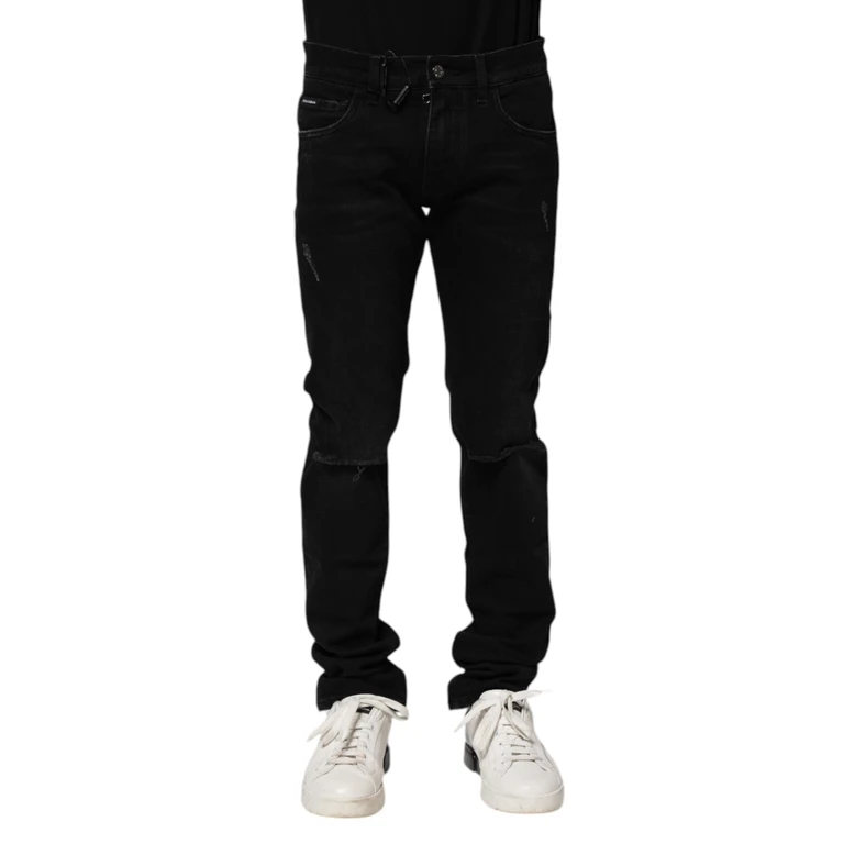 Dolce & Gabbana Black Cotton Skinny Men Denim Jeans Elastane Clothing - Men
