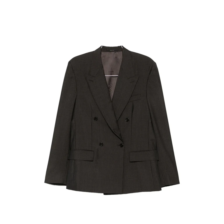 Pinstriped Double-breasted Jacket
