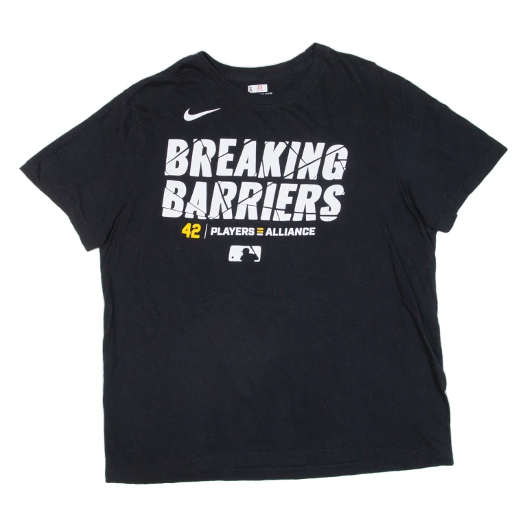 NIKE Mens T-Shirt Black USA L