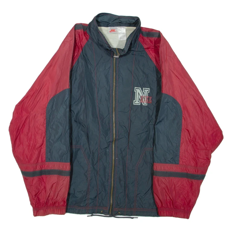 NIKE Mens Track Jacket Red Colourblock M