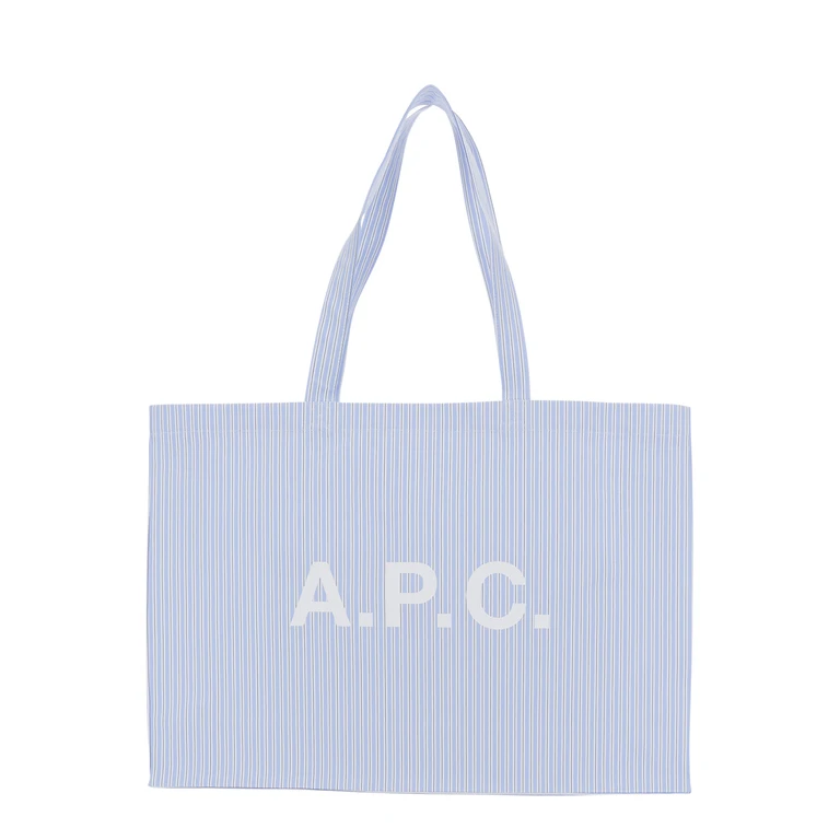 A. P.C. Rectangular Striped Cotton Tote Bag with Double Handle (COHNOM67067IAB)