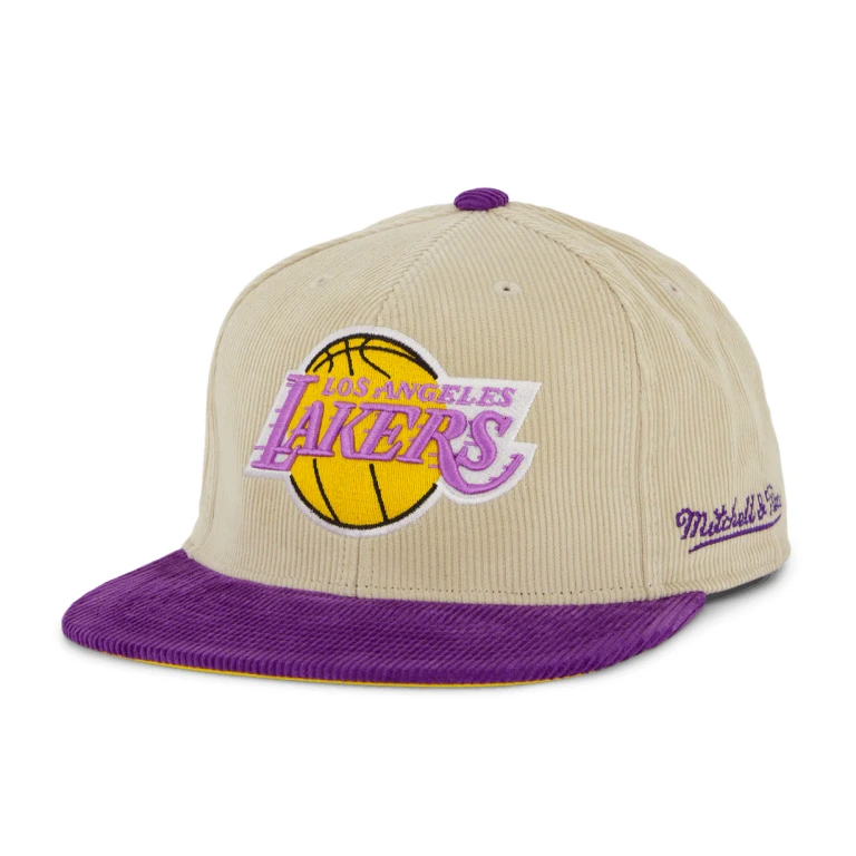 Men's NBA 2 Tone Team Cord Fitted Hwc Lakers Fitted Caps
