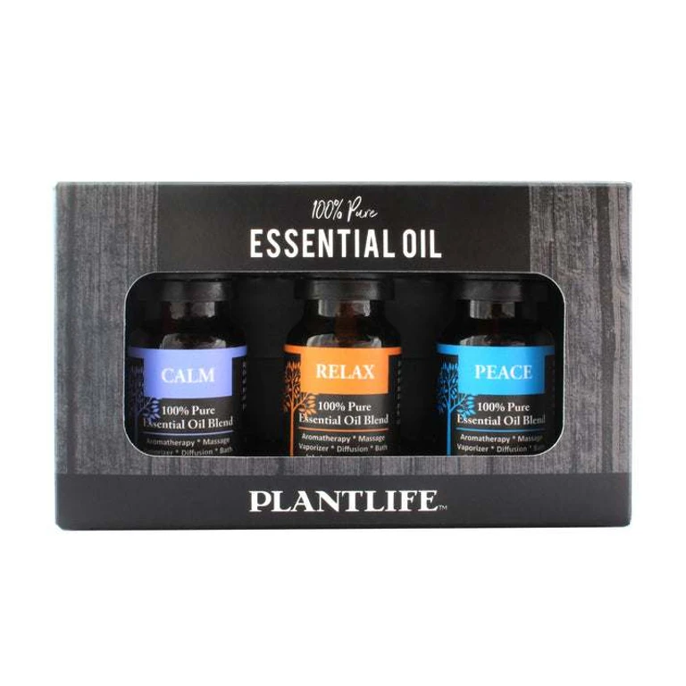 Stress Set 3-Pack (Calm, Relax, and Peace) Aromatherapy Essential Oil Set - Straight from The Plant 100% Pure Therapeutic Grade - No Additives or Fillers - Made in California 10 ml