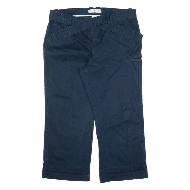 TOMMY HILFIGER Womens Trousers Blue Loose Straight W36 L24