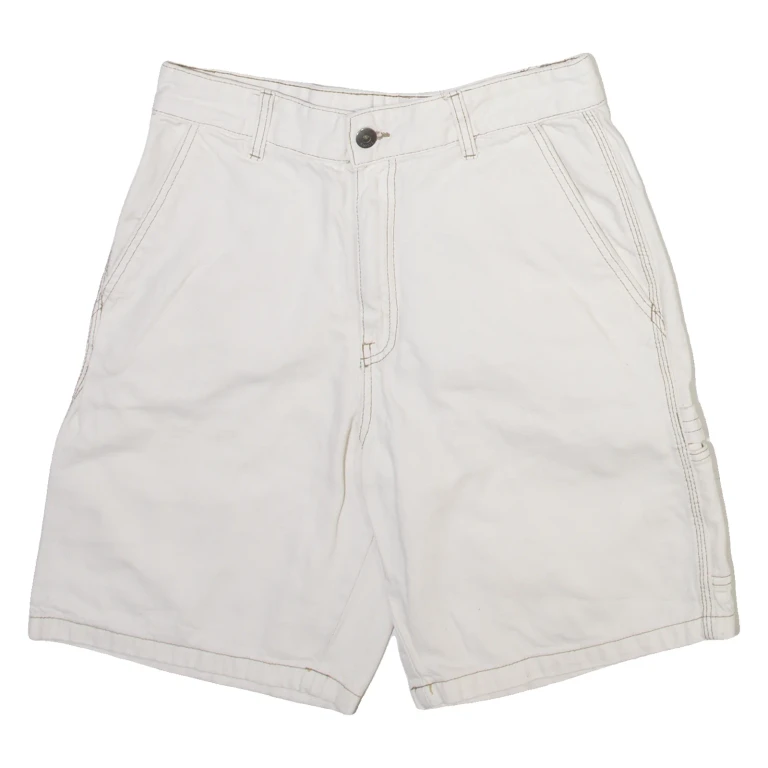BERSHKA Carpenter Mens Casual Shorts Cream M W30