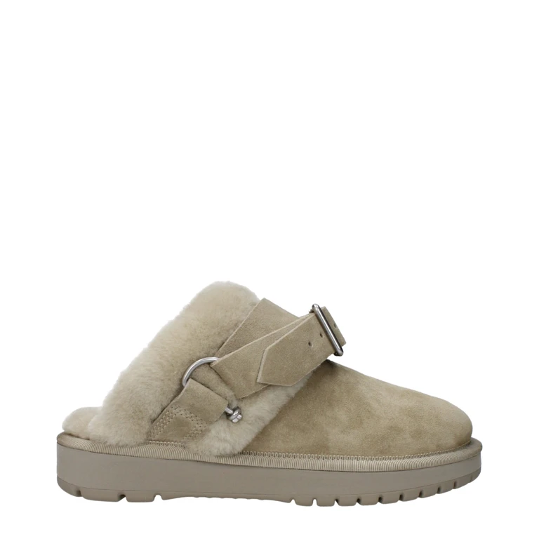 Green Leather Slippers - Women