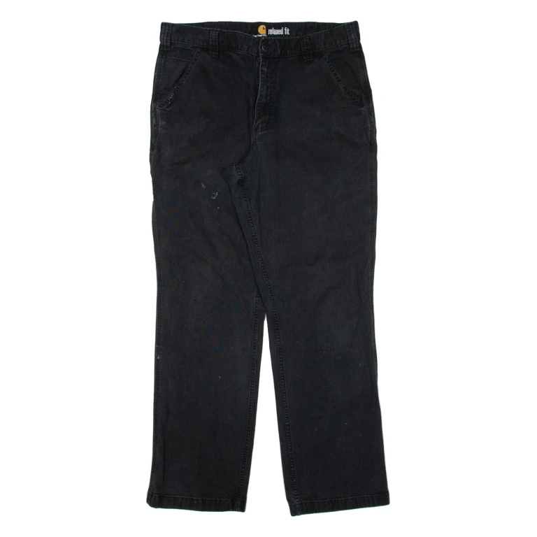 CARHARTT Workwear Mens Trousers Black Relaxed Straight W35 L30