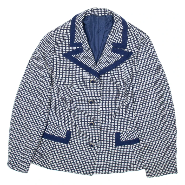 MARIS Womens Blazer Jacket Blue Wool Check S
