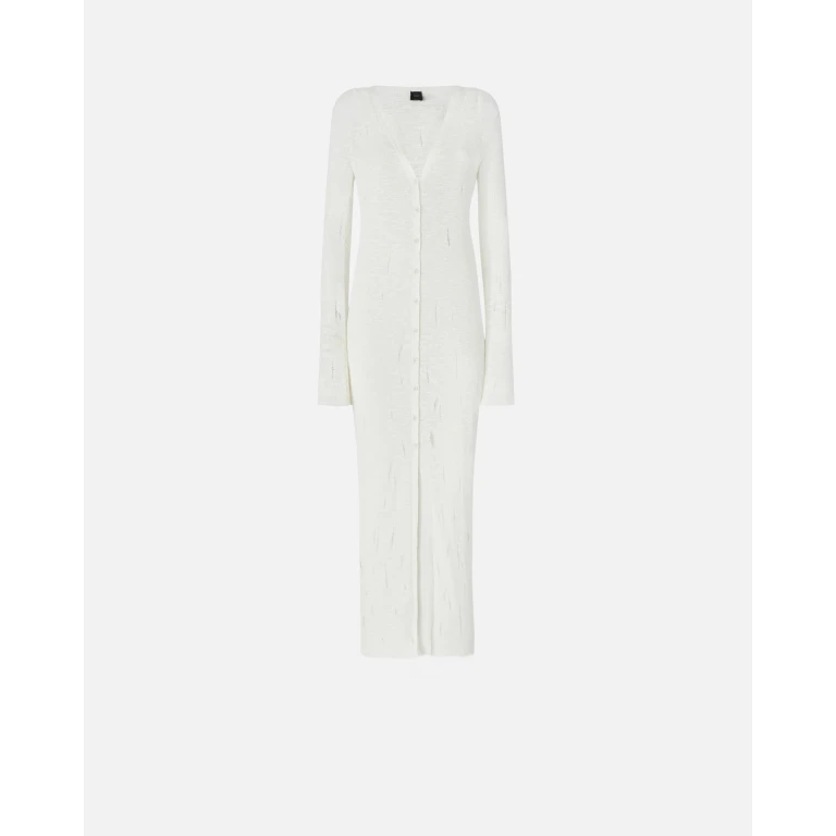 Pinko - Robe cardigan longue en maille légère déchirée - XXS