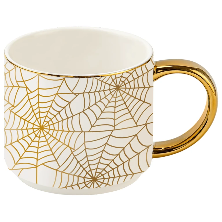 Spiderwebs 14 oz Gold Handle Coffee Mug
