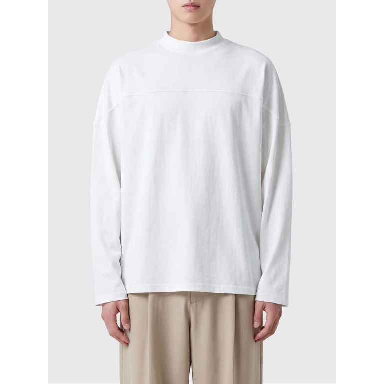 Relaxed Fit Long-Sleeved Cotton T-Shirt (26ETSM00587AJ000291NV)