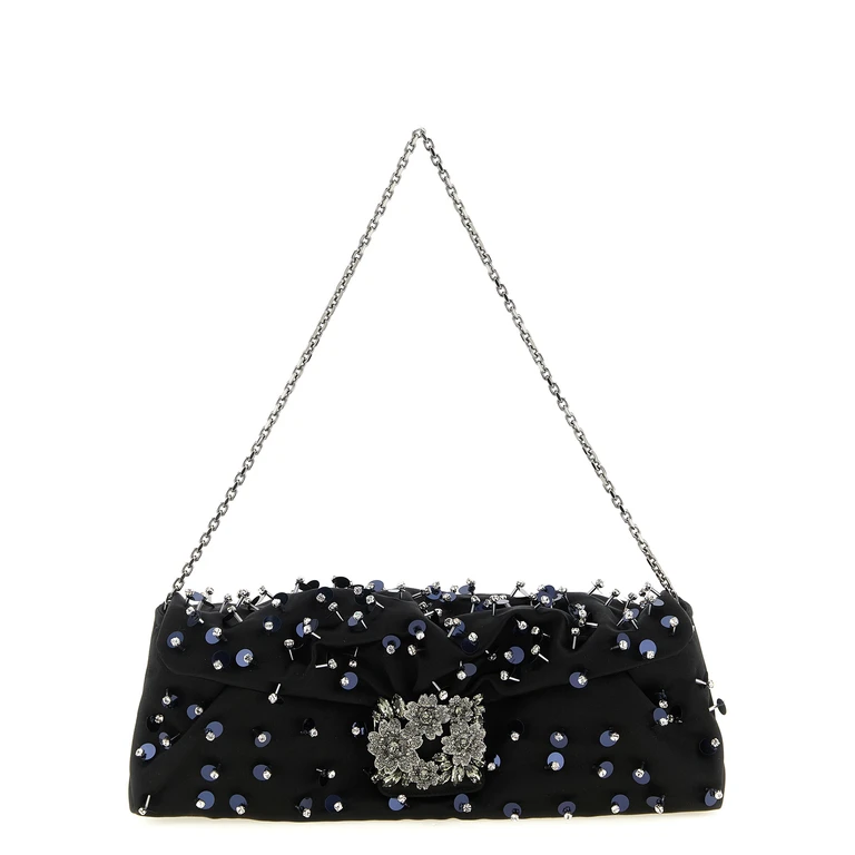Roger Vivier Black Viscose Clutch Bag - Women