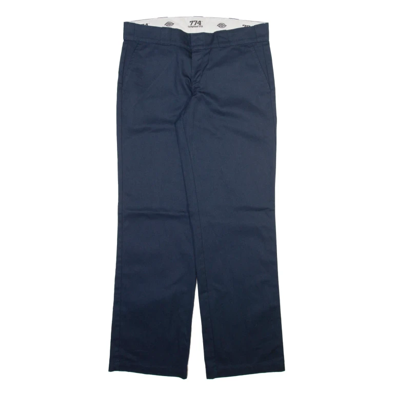DICKIES 774 Womens Trousers Blue Regular Straight W32 L31