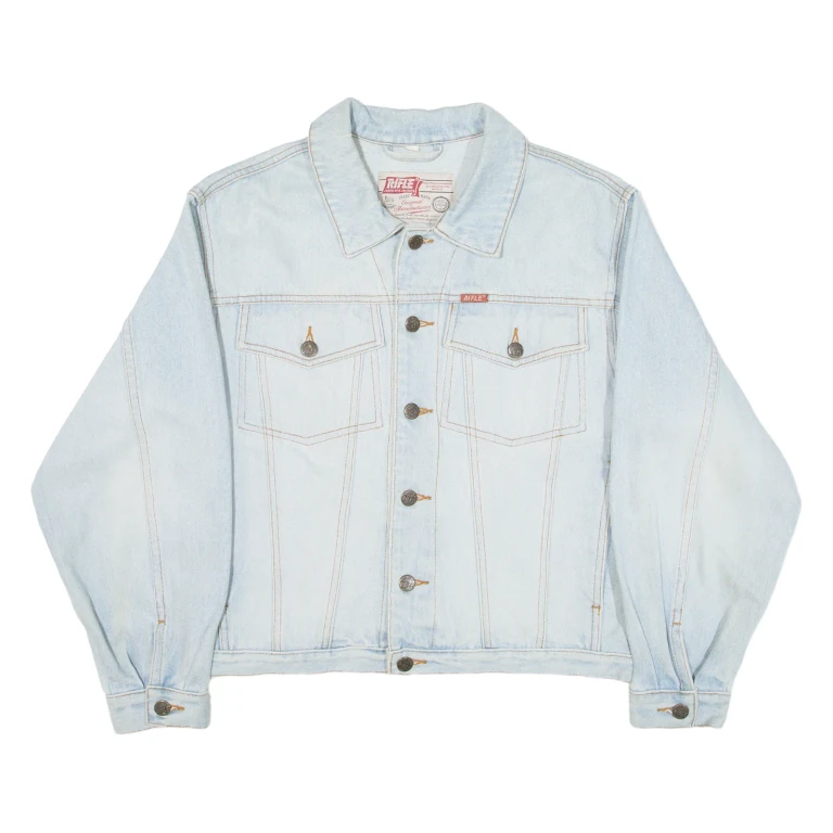 RIFLE Mens Denim Jacket Blue S