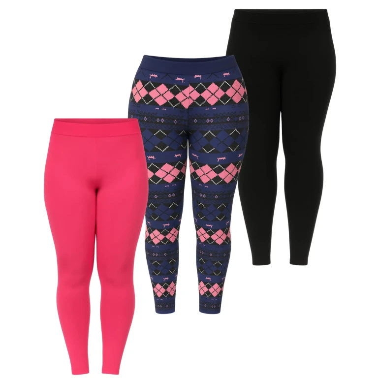 Women's Holiday Leggings 3-Pack - Festive Prints & Cozy Styles