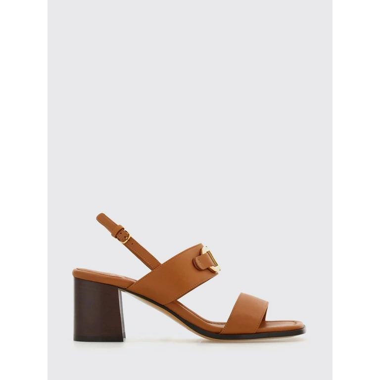 Gancini Logo Calfskin Slingback Sandals with a Block Heel (01G963769667004)