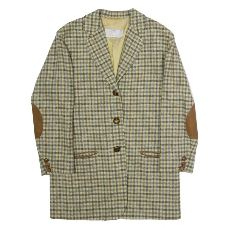 BOGNER Womens Blazer Jacket Blue Wool Check L