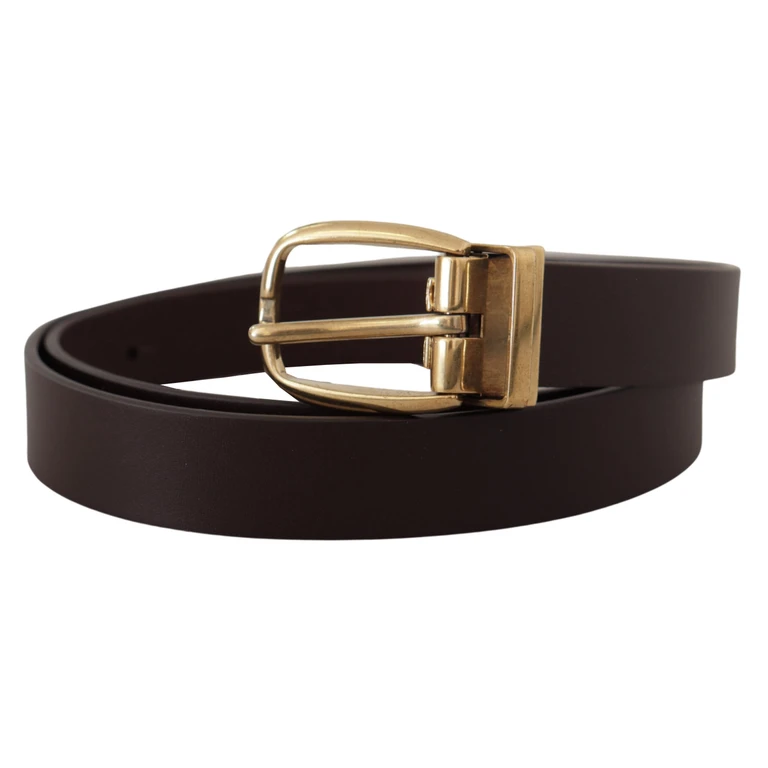 Dolce & Gabbana Dark Brown Calf Leather Gold Tone Metal Buckle Accessory - Men