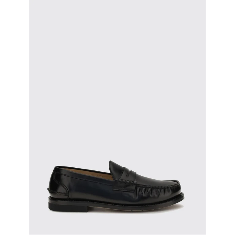 Classic Calfskin Leather Loafers with a Saddle Strap and Leather Sole (32156MOZARTNERO)