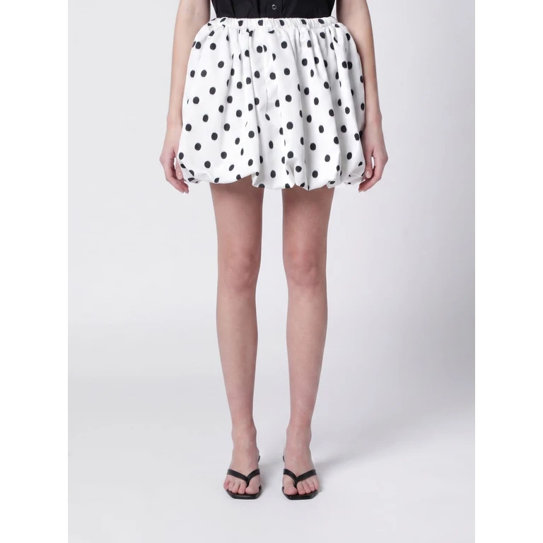 Polka-Dot Crêpe Balloon Mini Skirt with a High Waist (SK11002455964)