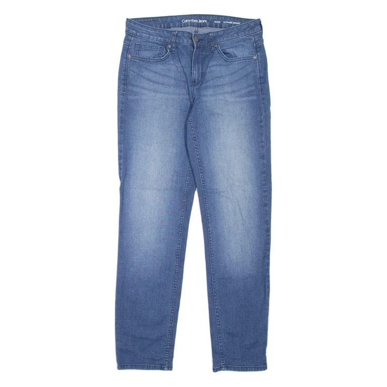 CALVIN KLEIN JEANS Womens Jeans Blue Slim Skinny Stone Wash W30 L30