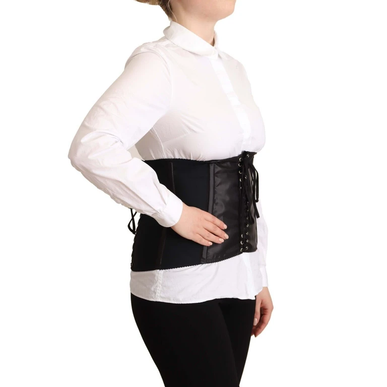 Dolce & Gabbana Black Corset Belt Stretch Waist Strap Top Nylon Elastane - Women